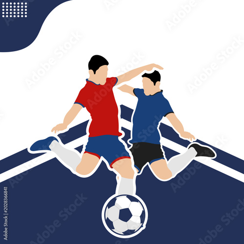 Fotografie Illustration of Soccer Players Competing for the Ball