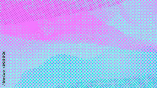 Obraz na plátně Retro risograph abstract background, riso halftone texture with cyan, aquamarine