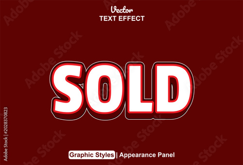 Text effect editable design displaying the word sold for your creative project.