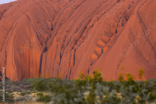 Vászonkép Close-up view of Uluru rock at sunset time.