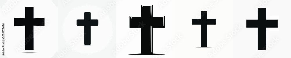 Fototapeta premium Vector silhouette of cross