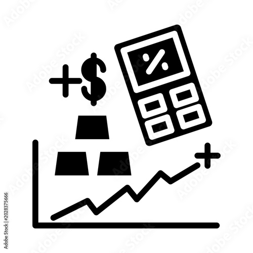Gold investment calculation icon