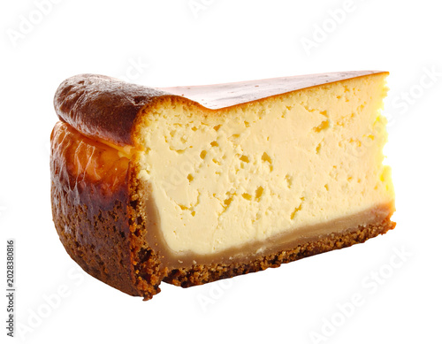 basque cheesecake isolated on transparent png