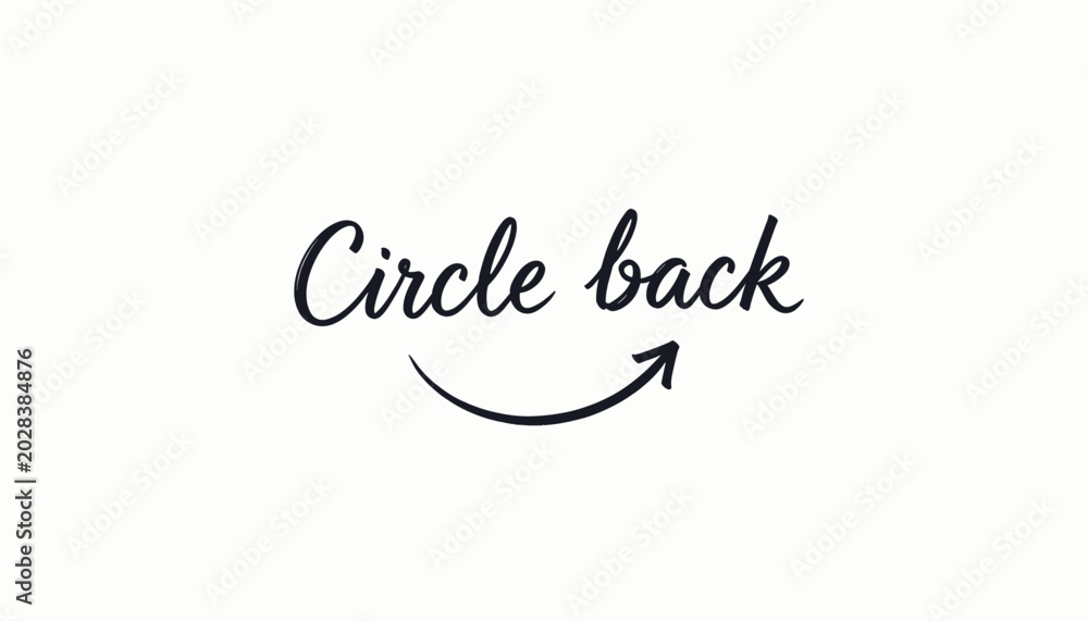 Obraz premium Circle Back Text Graphic on White Background
