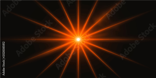 Foto Abstract explosion of glowing light and stars in space energy background with br