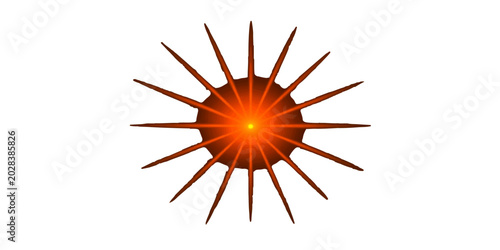 Fotografie 3D Render of a Bomb with a Red Star on a Red Background Illustration