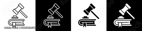 Foto Verdict Icon Black And White Vector Illustration.