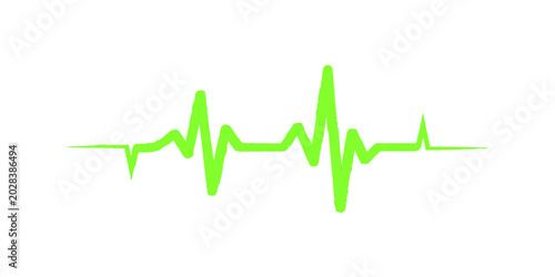 Fotografi Heartbeat forming a heart shape vector illustration of abstract ECG cardiogram b