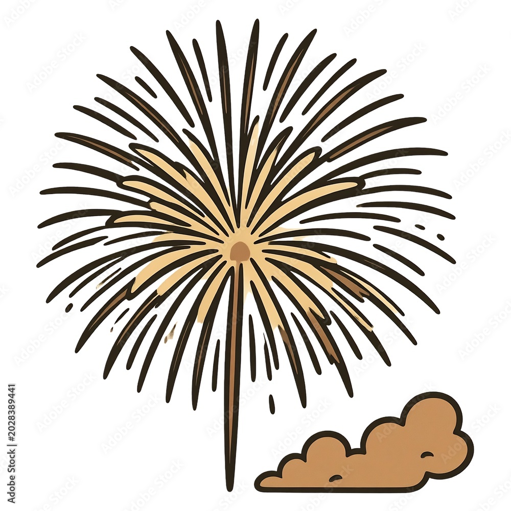Obraz premium National Celebration Fireworks at Famous Landmark Scene