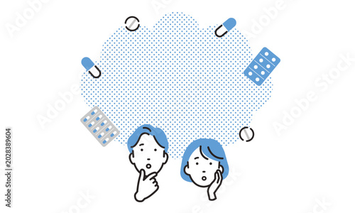 薬について考える男性と女性