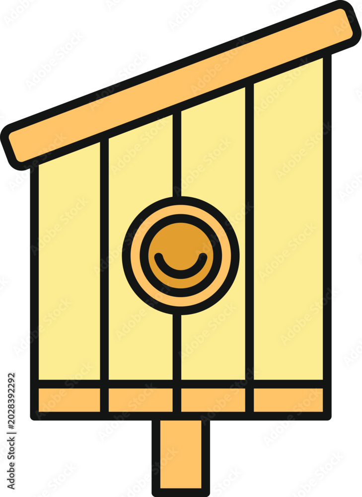 Fototapeta premium Wooden birdhouse providing a safe home and nesting place for birds