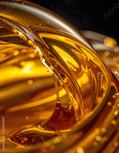 Satisfying Liquid Gold Loop: Macro cinematic shot of flowing liquid gold forming seamless organic shape, capturing an elegant, luxurious, and peaceful feeling