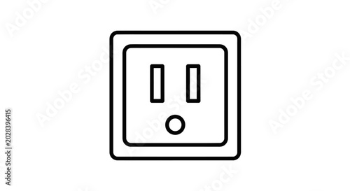 Simple line icon of a North American electrical power outlet