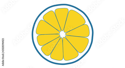 Sliced citrus fruit graphic isolated on white background