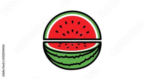 Sliced watermelon icon fresh fruit illustration on white background