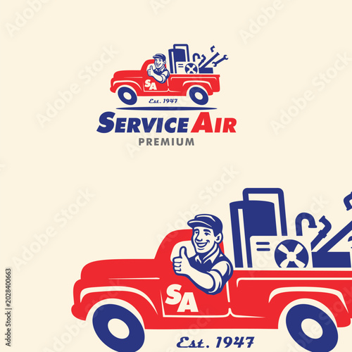 Vintage Air Service Truck Logo