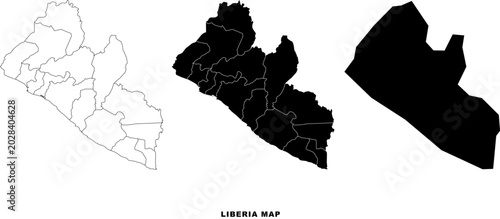 Political map of Liberia with counties and borders vector illustration