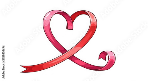 Pink heart ribbon symbol