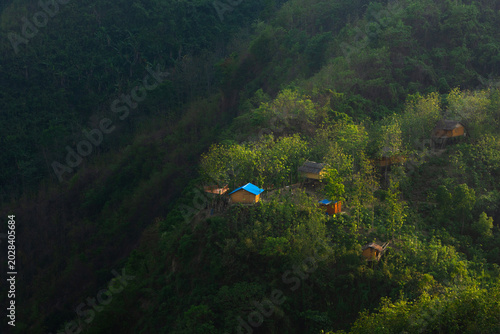 a hut Among the mountains