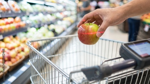 Automatic Item Scanning System in Grocery Shopping Cart with Fresh Produce