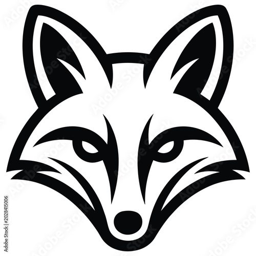 Fox Head Vector Icon Silhouette Illustration Cute Animal Mascot Design