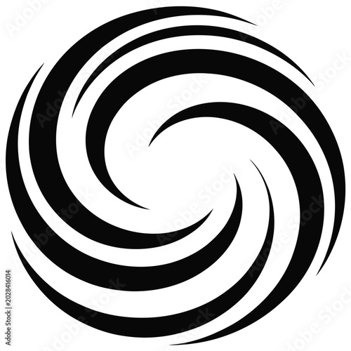 Black and White Abstract Spiral Swirl Background Vector Illustration