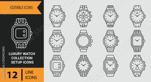 Luxury Watch Collection Setup For Elegant Fashion Accessory Presentation And Branding Concepts