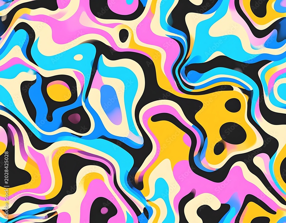 Obraz premium A colorful abstract design with wavy patterns