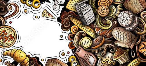 Cartoon doodle Bakery banner