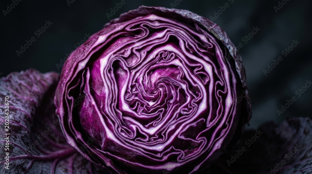 Obraz premium Abstract Purple Cabbage Spiral Texture