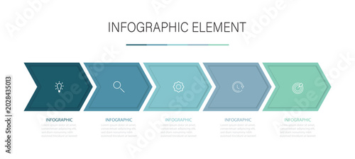 Vector infographic element. Infographic design template with place for your data. Five section infographic diagram. 