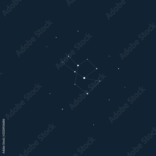Bild auf Leinwand Astronomy, Star Map, Constellation Pattern, Dark Blue Background, Night Sky Vect