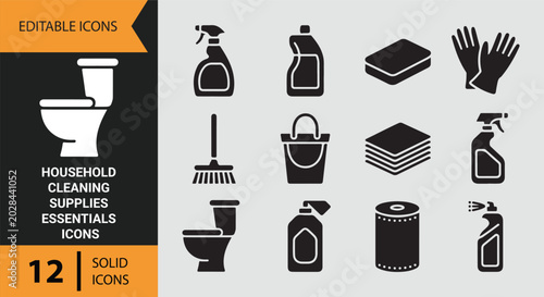 Essential Household Cleaning Supplies Collection For Organized Home Care And Hygiene