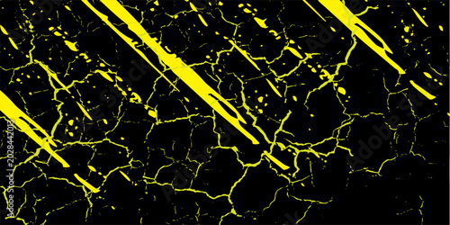 yellow black brush wrap car sticker pattern abstract banner sporty lines black yellow color combination grunge brush modern pattern racing motorsport vector design.