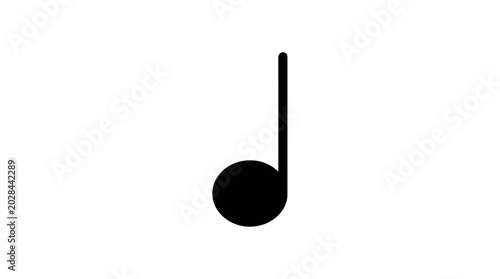 A black eighth note symbol.