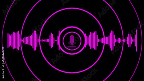 audio sound waves and technology record signal animation