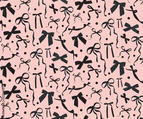 Gothic Coquette Bow Seamless Pattern