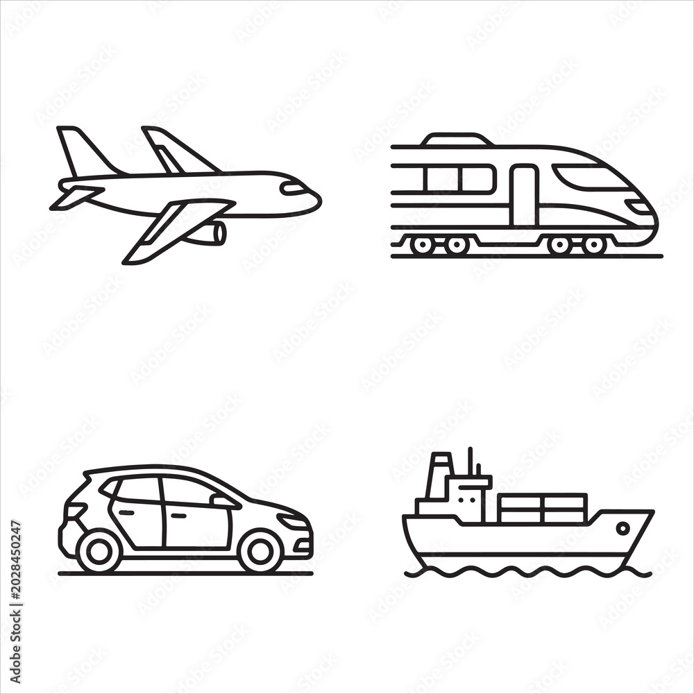 Obraz premium transportation icons set