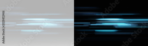 Fotografie Futuristic digital light streaks with motion blur effect on abstract grey backgr