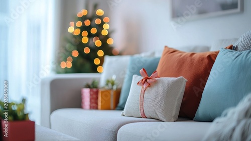 Cozy living room holiday decor