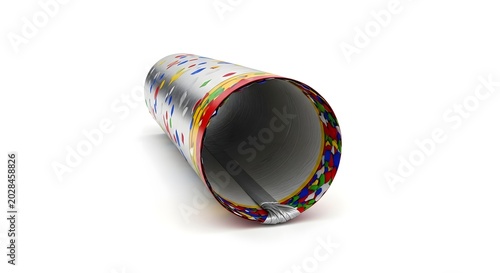 Colorful Patterned Cardboard Gift Tube Packaging Isolated on White Background
