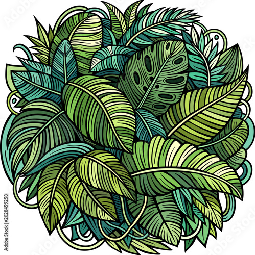 Tropical exotic leaves illustration