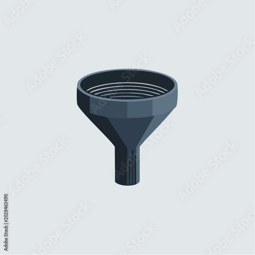 Dark blue funnel icon with ridged interior