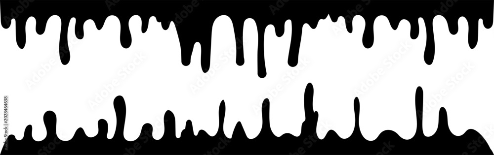 Φωτογραφία Black mirrored dripping borders top and bottom flat graphic.
