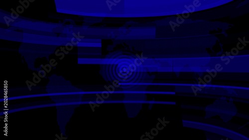 Blue digital map broadcast background, with pulsing radar, signal for news, and technology
