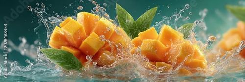 Splash of Water Drops with Fruit