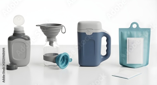 Portable Reusable Travel Toiletry Set with Silicone Bottles, Funnel, and Leak-Proof Containers for Organized Trip Packing