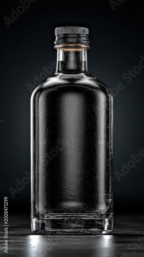 Clear Glass Bottle with Brown Liquid