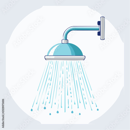 Shower Head with Flowing Water