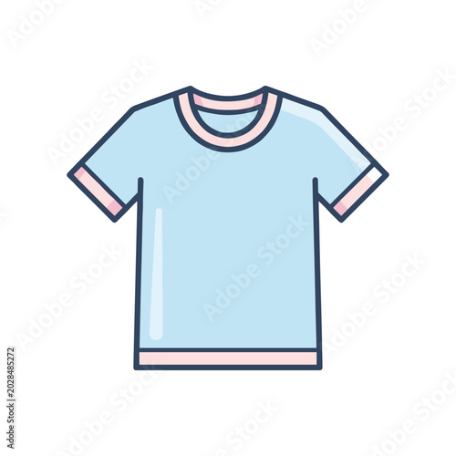 Minimalist light blue t shirt graphic clothing icon with clothing illustration shopping wardrobe